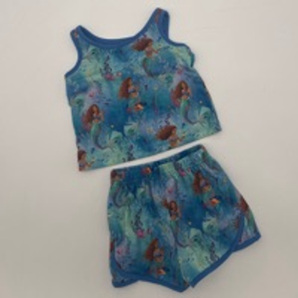 Girls Disney Ariel Tank Top & Shorts or PJ Set Size 2